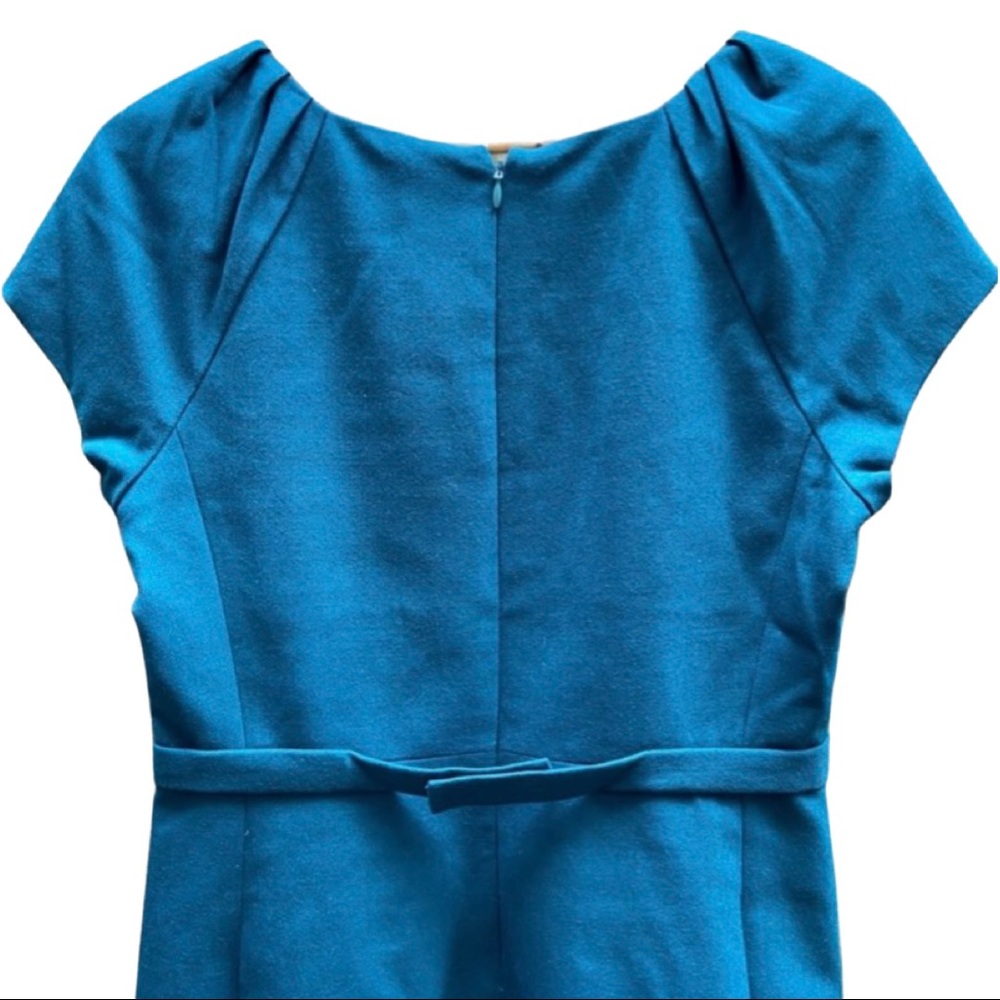 Elie Tahari Teal / Peacock blue green Sheath Dress NWT 14 (retail $298+tax) - Picture 5 of 10